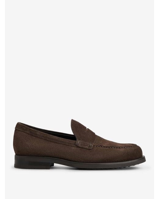 Tod's Brown Suede Loafers for men