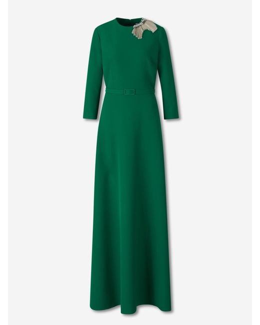 Safiyaa Green Maxi Flared Dress