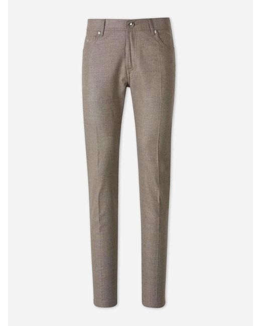 Marco Pescarolo Gray Cashmere Straight Trousers for men