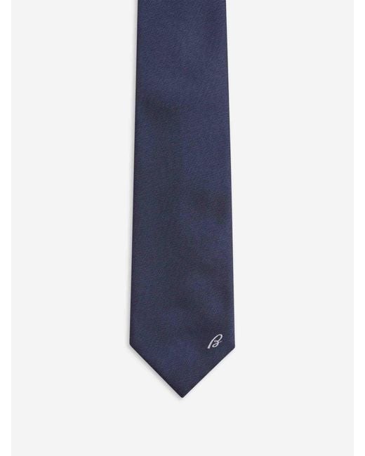 Brioni Blue Plain Silk Tie for men