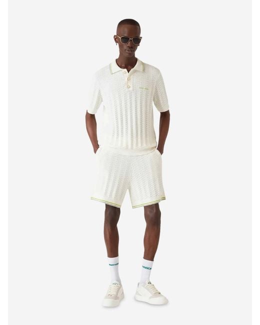 Casablanca White Bermuda Tennis Loop for men