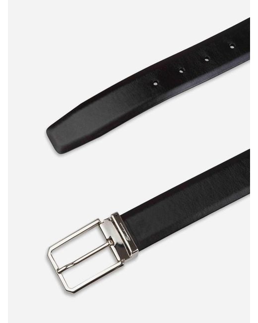 Cinturó Ajustable Pell Santoni de hombre de color Black
