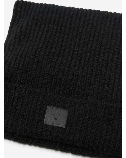 Gorro Cuadrado Punto Lana Acne de hombre de color Black