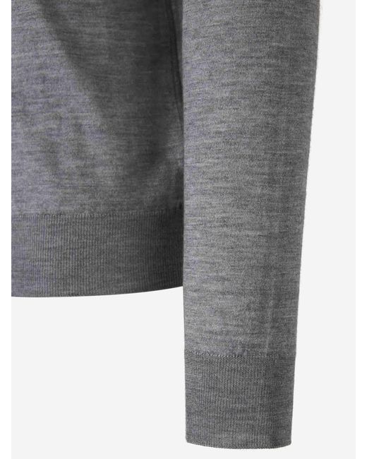 Santa Eulalia Gray Cashmere And Silk Polo for men