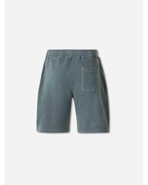 Fedeli Blue Terry Bermuda Shorts for men
