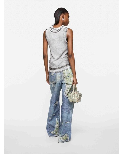 Acne Gray Layered Strappy Top