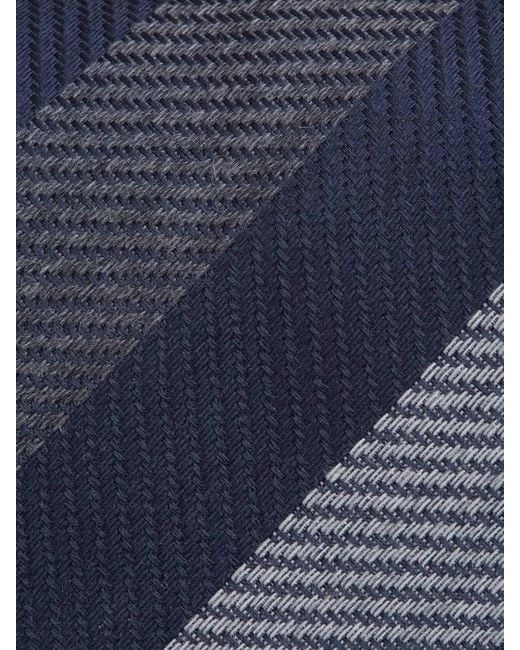 Brioni Blue Wool And Silk Tie for men