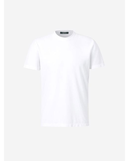 T-Shirt En Coton Uni Zanone pour homme en coloris White