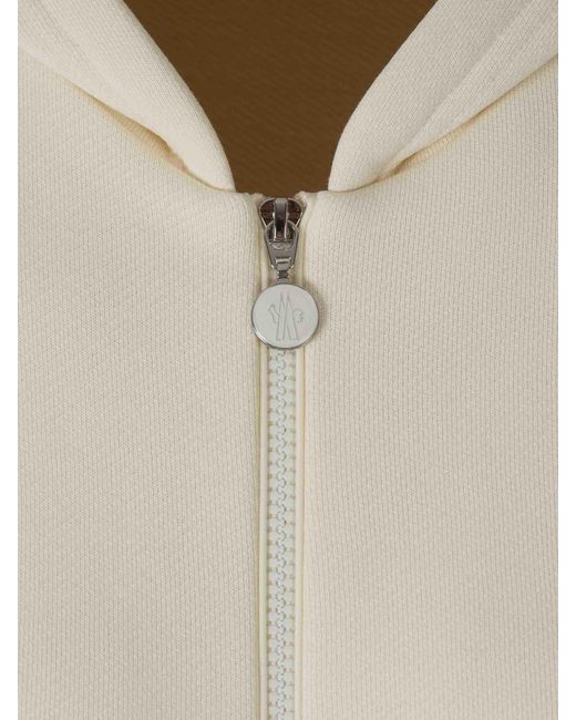 Moncler White Kapuzenpullover Mit Reißverschluss