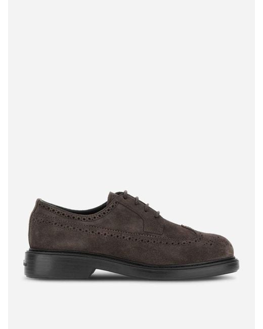 Hogan Brown Derby Shoes H704 for men