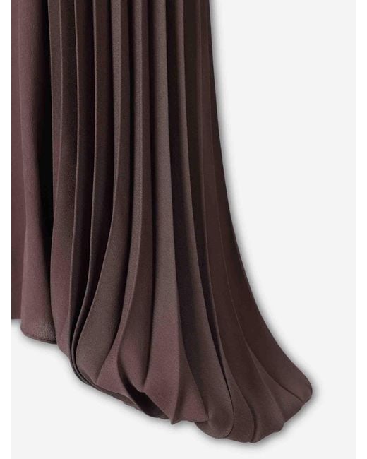 Tom Ford Brown Plain Pleated Blouse