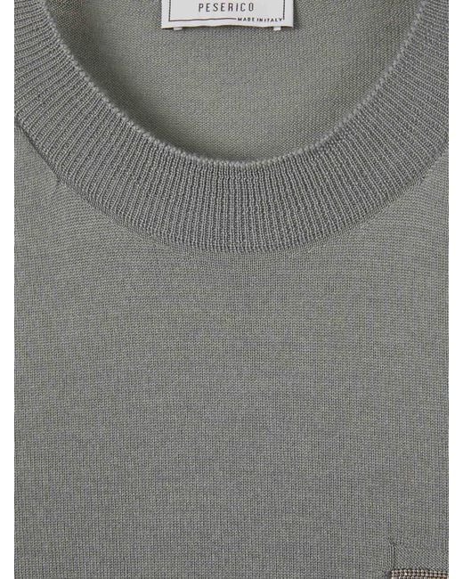 Peserico Gray Fine Cashmere Silk Sweater