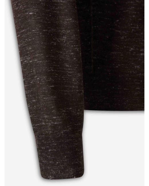 Zegna Black Classic Cut Merino Wool Knit Sweater for men