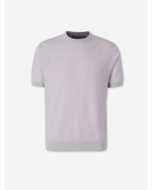 Canali Purple Knit T-Shirt for men