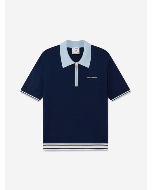 Polo Punto Lana Casablanca de hombre de color Blue