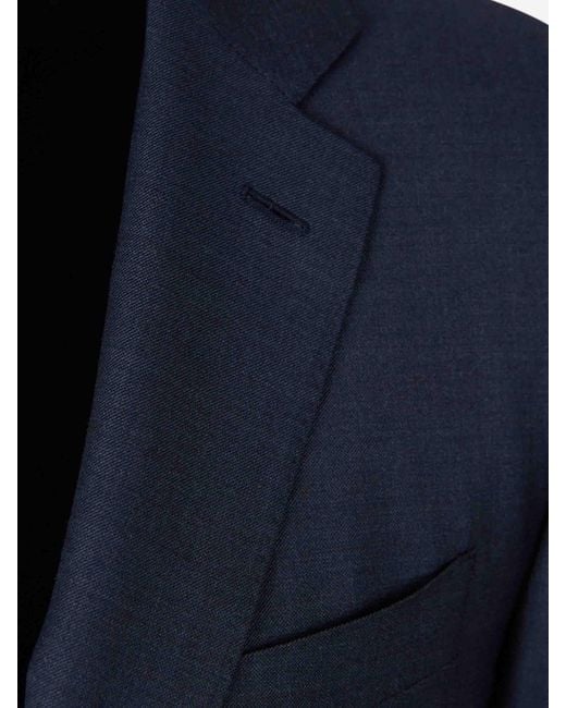 Canali Blue Straight Wool Suit for men