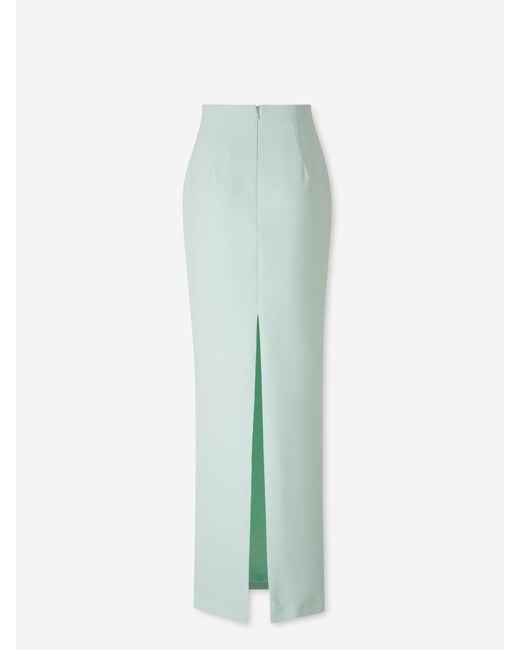 Costarellos White Crepe Maxi Skirt