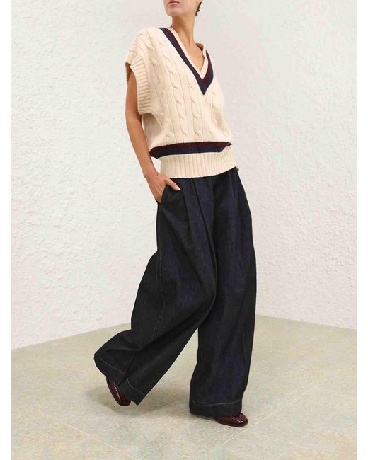 Zimmermann White Valiant Cable Knit Vest