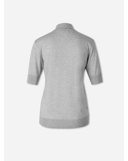 Herno Gray Short-Sleeve Polo Shirt