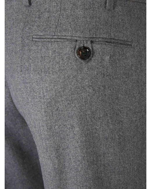 Berwich Gray Wool Dress Trousers for men