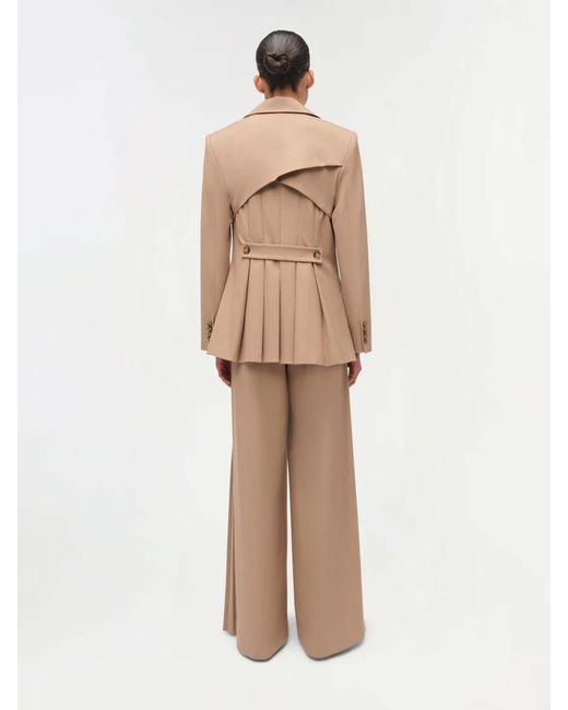 Jonathan Simkhai Natural Pleated Blazer Moren