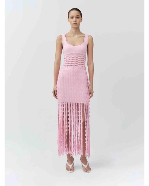 Jonathan Simkhai Pink Brionne Knit Dress