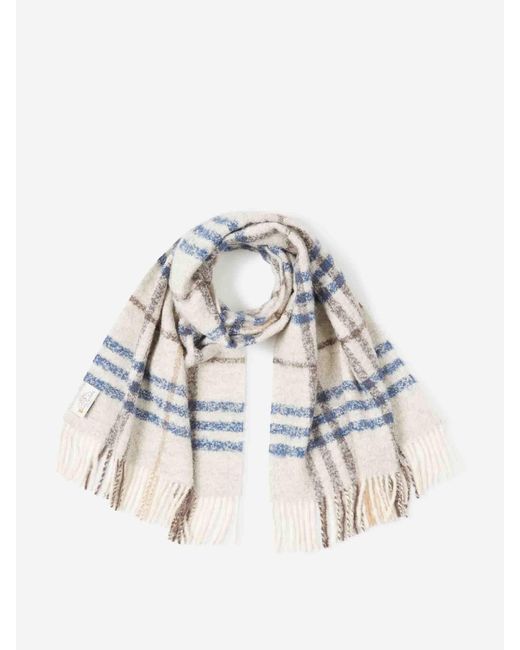 Santa Eulalia White Wool Check Scarf for men