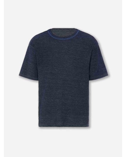 Maison Margiela Blue Round Neck T-Shirt for men