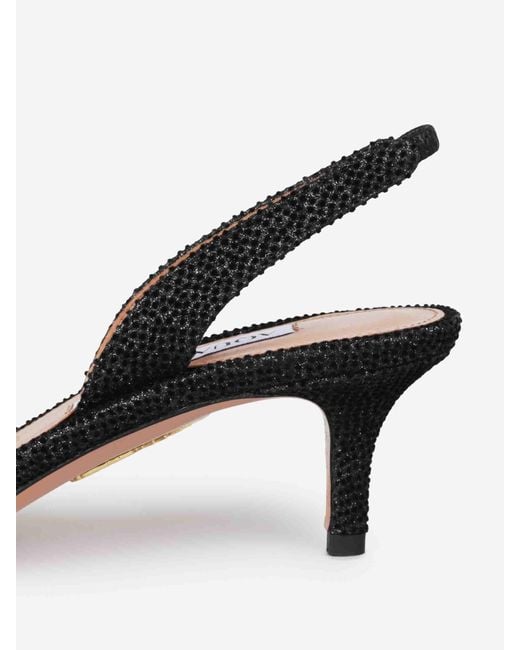 Aquazzura Black Slingbacks Gatsby 50
