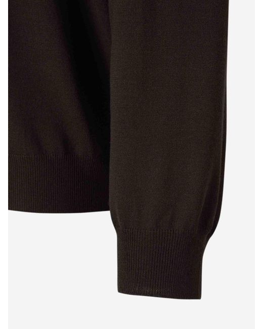 Zanone Black Wool Turtleneck Sweater for men