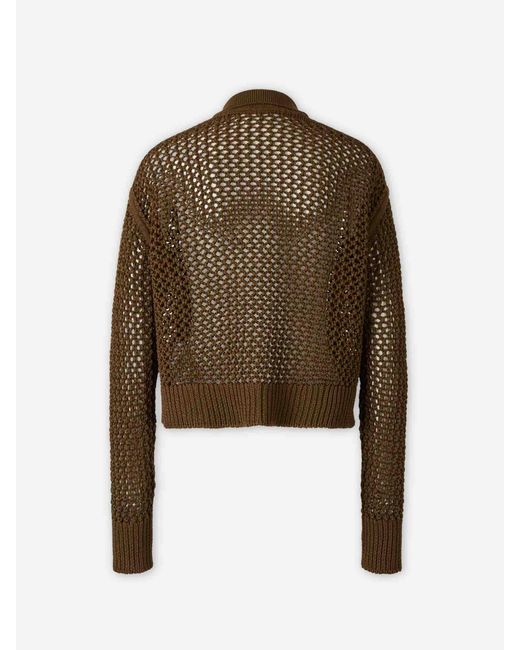 Max Mara Brown Openwork Cardigan