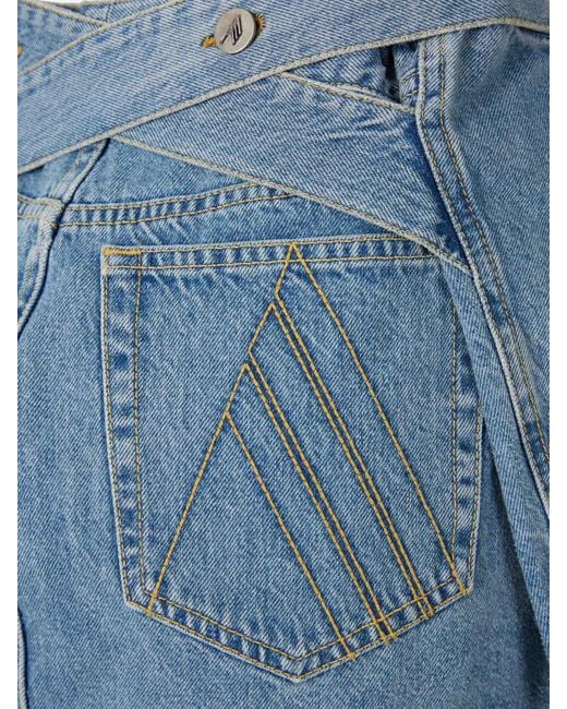 The Attico Blue Denim Mini Skirt