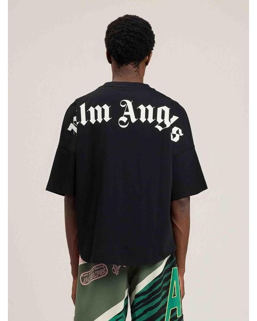 Palm Angels Black Classic Logo Oversized T-Shirt for men