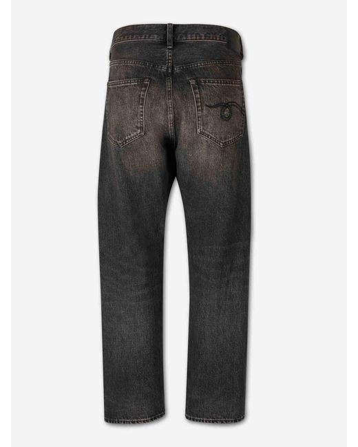 R13 Gray Wide Crossover Jeans
