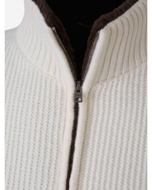 Herno Natural Wool Cardigan for men