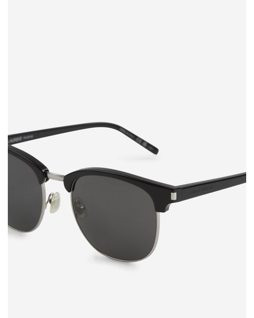 Saint Laurent Gray Oval Sunglasses for men