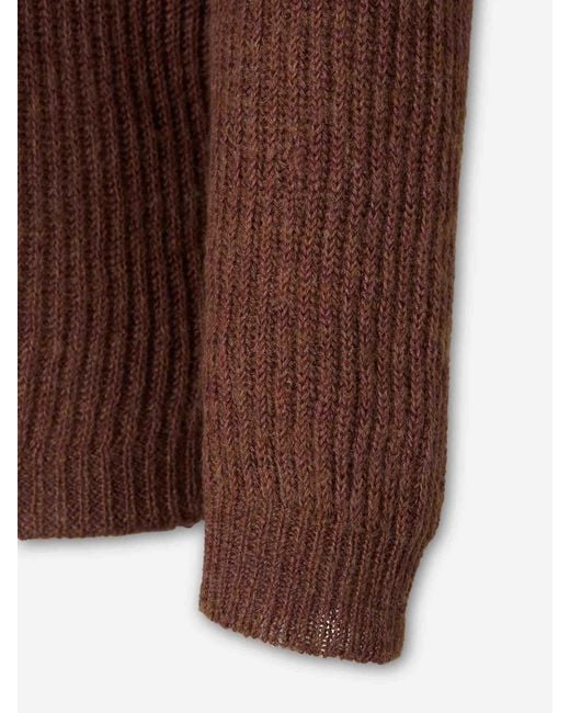Maison Margiela Brown Zip Neck Sweater for men
