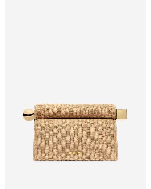Jacquemus Natural Rond Carré Raffia Clutch