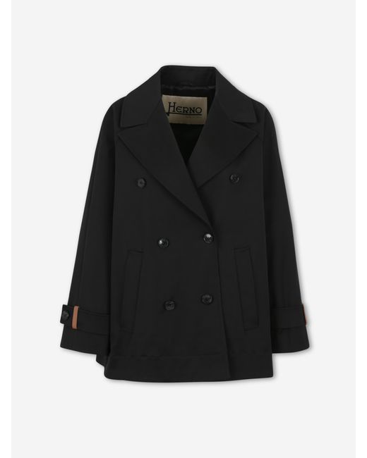 Herno Black Short Trench Coat