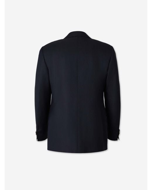 Canali Blue Straight Wool Suit for men