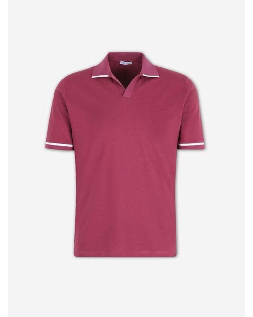 Santa Eulalia Pink Cotton Polo Shirt for men