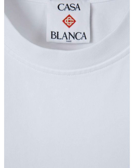 Casablanca White Short Sleeve T-Shirt for men