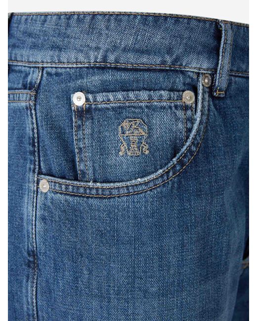 Jeans Droits Leisure Brunello Cucinelli pour homme en coloris Blue