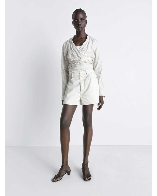 Lemaire White Straight Shorts