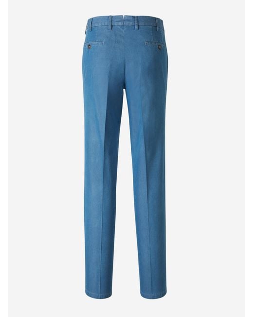 Santa Eulalia Blue Cotton Formal Trousers for men
