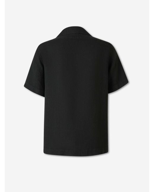 Santa Eulalia Black Short Sleeve Linen Shirt for men