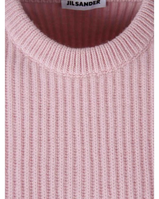 Jil Sander Pink Cropped Wool Jersey