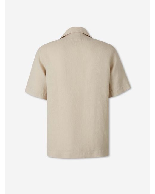 Santa Eulalia Natural Short Sleeve Linen Shirt for men