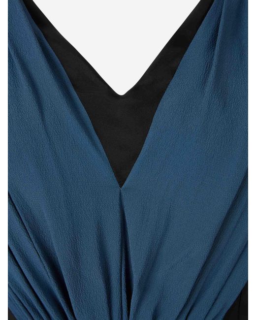 Marni Blue Asymmetrical Draped Top