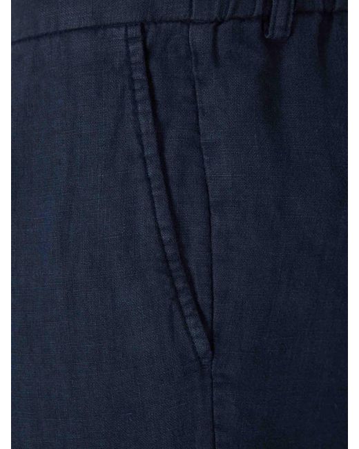 Santa Eulalia Blue Straight Linen Trousers for men